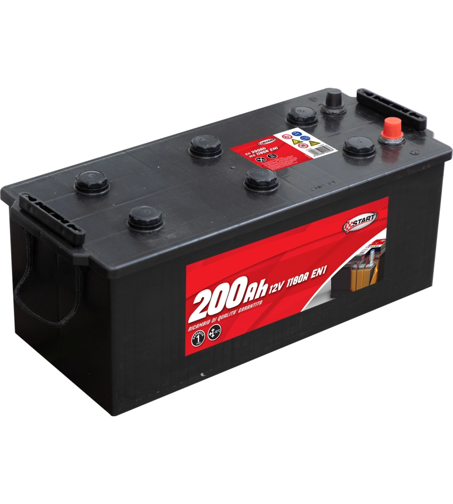 Batteria per autocarro e trattori 200ah 12v 1050a polo positivo sinistro